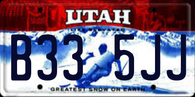 UT license plate B335JJ