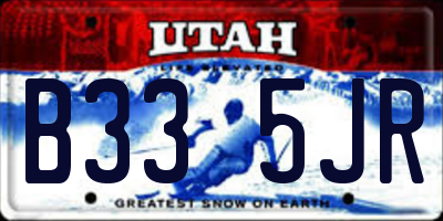 UT license plate B335JR