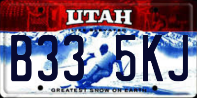 UT license plate B335KJ