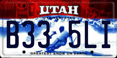 UT license plate B335LI