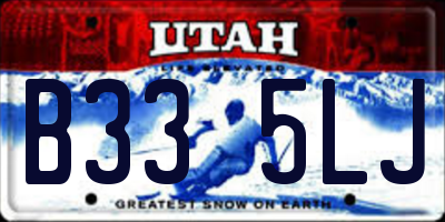 UT license plate B335LJ