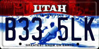 UT license plate B335LK