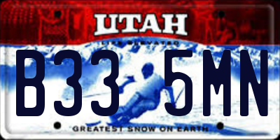 UT license plate B335MN