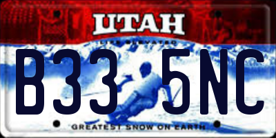 UT license plate B335NC