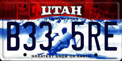 UT license plate B335RE