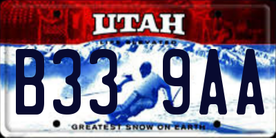 UT license plate B339AA