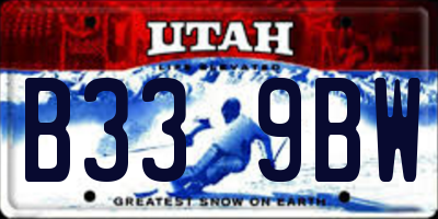 UT license plate B339BW