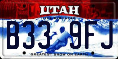 UT license plate B339FJ