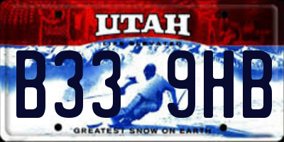 UT license plate B339HB