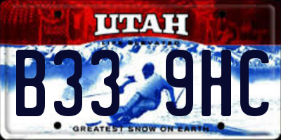 UT license plate B339HC