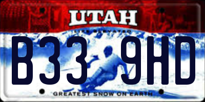 UT license plate B339HD