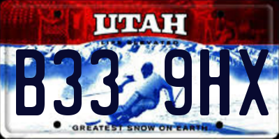 UT license plate B339HX
