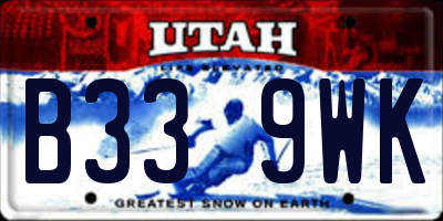UT license plate B339WK