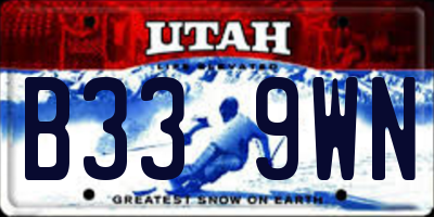 UT license plate B339WN