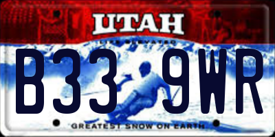 UT license plate B339WR