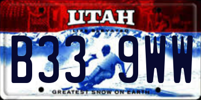 UT license plate B339WW