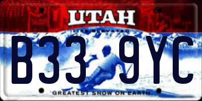 UT license plate B339YC