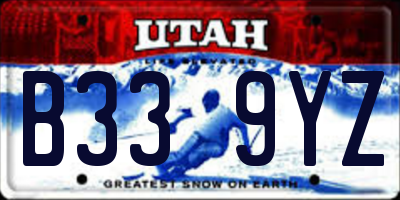 UT license plate B339YZ