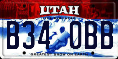 UT license plate B340BB