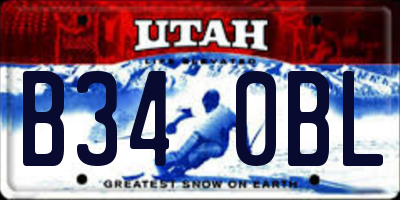 UT license plate B340BL