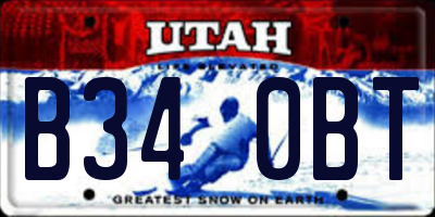 UT license plate B340BT