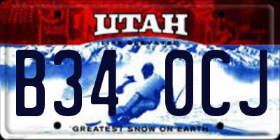 UT license plate B340CJ