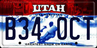 UT license plate B340CT