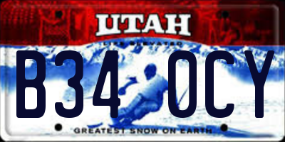 UT license plate B340CY
