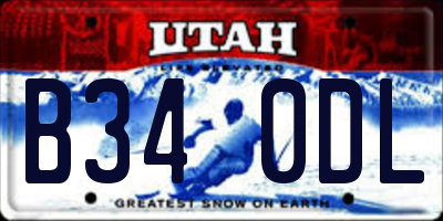 UT license plate B340DL