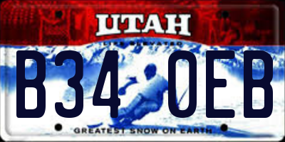 UT license plate B340EB