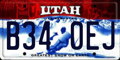 UT license plate B340EJ