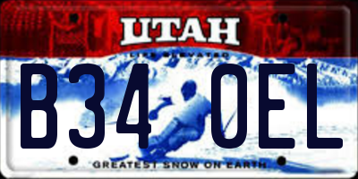 UT license plate B340EL