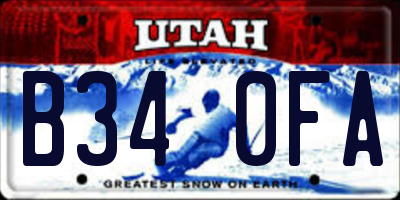 UT license plate B340FA