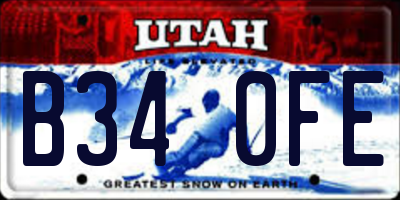 UT license plate B340FE