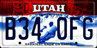UT license plate B340FG