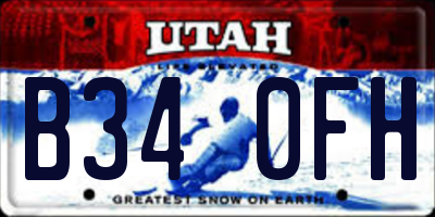 UT license plate B340FH
