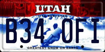 UT license plate B340FI