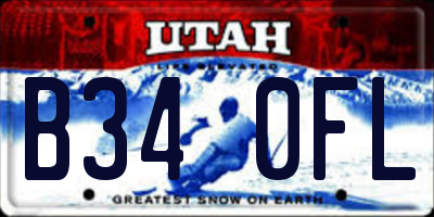 UT license plate B340FL