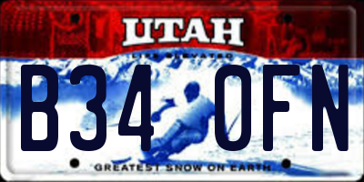 UT license plate B340FN