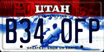 UT license plate B340FP