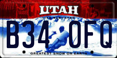 UT license plate B340FQ