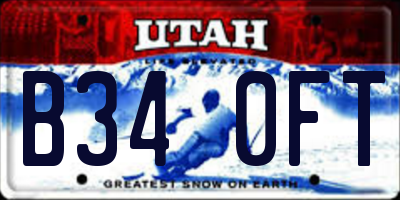 UT license plate B340FT