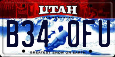 UT license plate B340FU