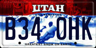 UT license plate B340HK