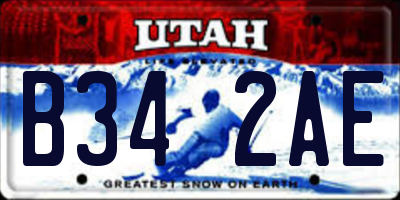 UT license plate B342AE