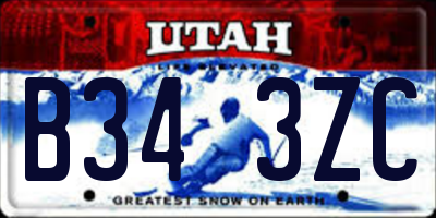 UT license plate B343ZC