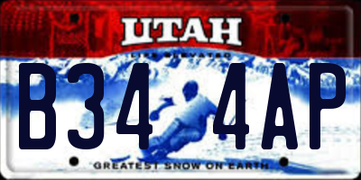 UT license plate B344AP