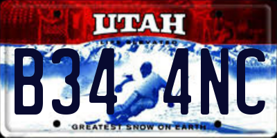 UT license plate B344NC