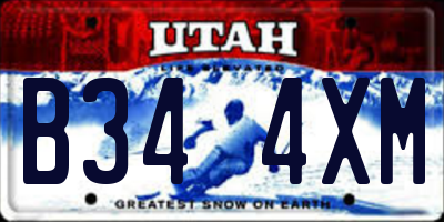 UT license plate B344XM