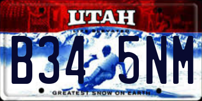 UT license plate B345NM